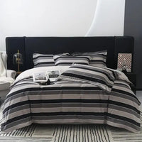 Thumbnail for Premium Grey White Marble Pattern Duvet Cover Set, 600TC Brushed Cotton Bedding Set