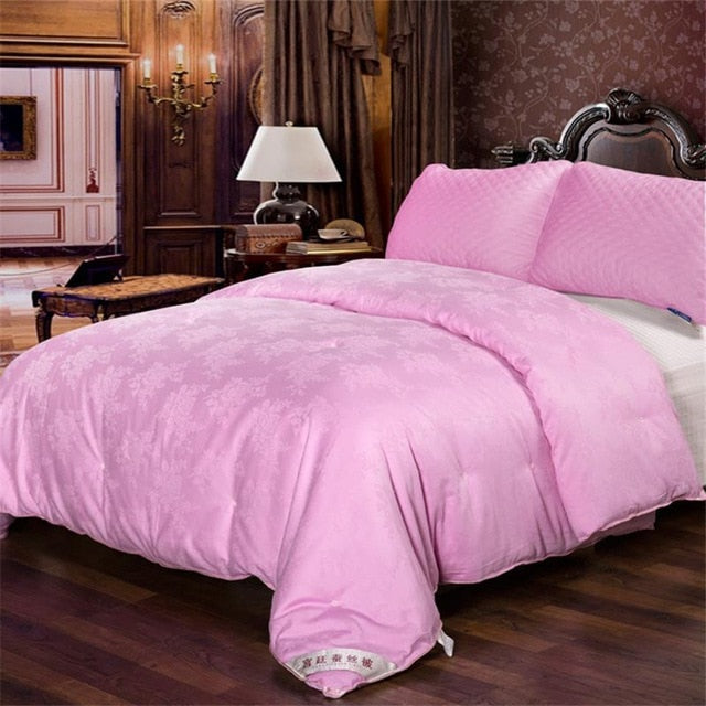 White Pink Breathable Reversible Comforter for All Season Premium Quality Ultra Soft