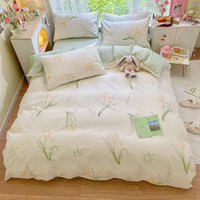 Thumbnail for Pink Blossom Trees Forest Print Cotton Fabric Duvet Cover Bedding Set