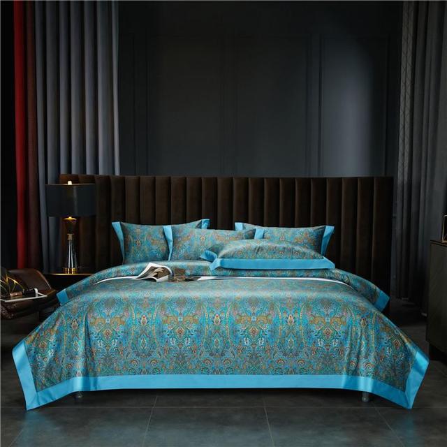 Vintage Brown Luxury European Egyptian Cotton 1000TC Duvet Cover Bedding Set