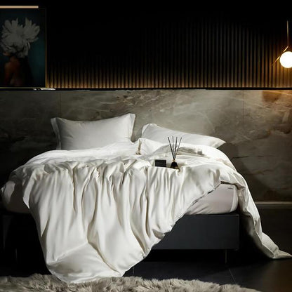 Premium Black Blue Silky Softest Smooth Family Duvet Cover Set, 600TC Bamboo Fiber Bedding Set
