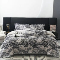 Thumbnail for Premium Grey White Marble Pattern Duvet Cover Set, 600TC Brushed Cotton Bedding Set