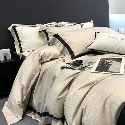 Nature Black White Brown Premium Silky Soft Patchwork Duvet Cover Set, 1000TC Egyptian Cotton Bedding Set