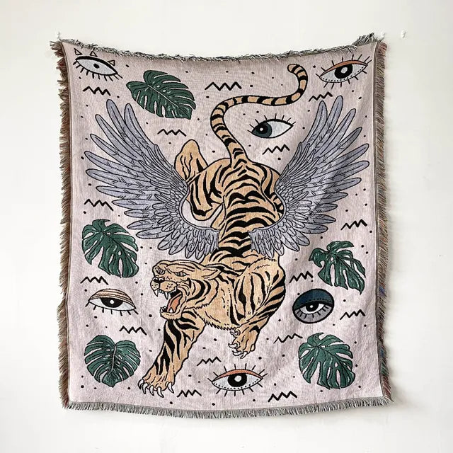 Bee Floral Nordic Blankets Throws Home Decor Sofa Towel
