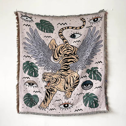 Bee Floral Nordic Blankets Throws Home Decor Sofa Towel