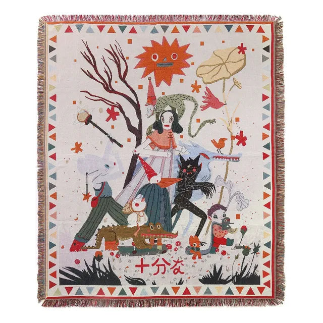 Bee Floral Nordic Blankets Throws Home Decor Sofa Towel