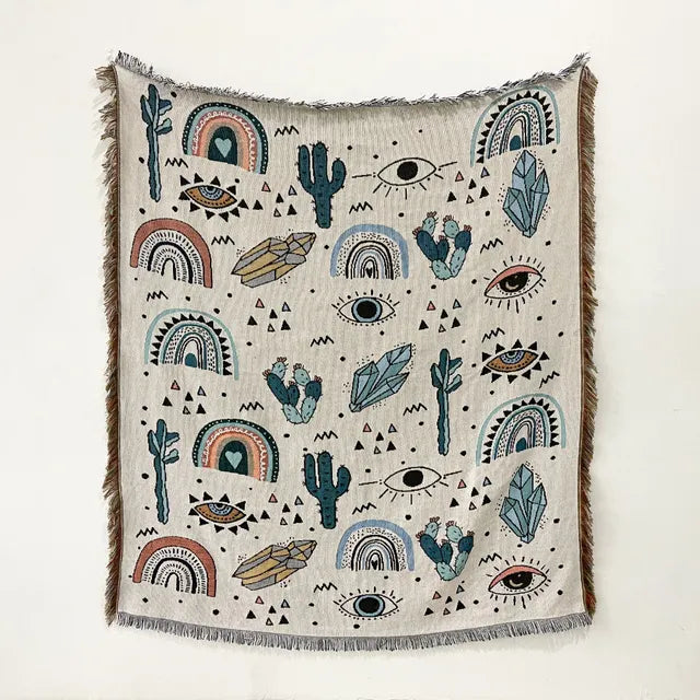 Bee Floral Nordic Blankets Throws Home Decor Sofa Towel