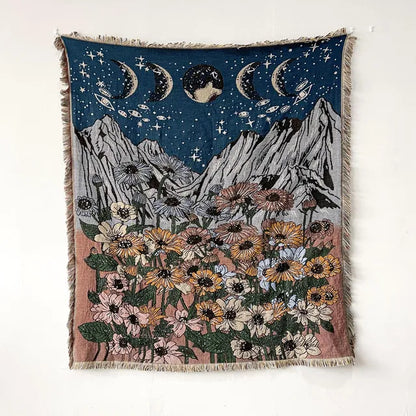 Bee Floral Nordic Blankets Throws Home Decor Sofa Towel