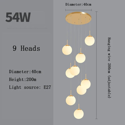 Stairs Lighting Modern Chandelier Loft Living Room Hotel Lobby Decorative