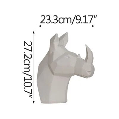 Horse and Bull Nordic Origami Abstract Resin Geometric Crafts Sculptures and Statues Gift