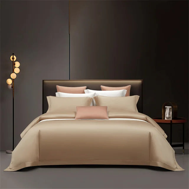Luxury European Golden Classic Jacquard Duvet Cover Set, 1000TC Egyptian Cotton Bedding Set