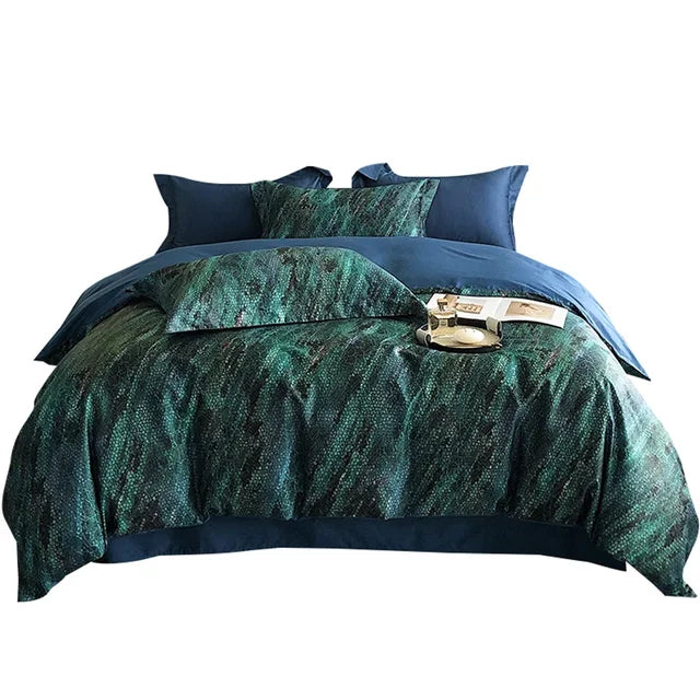 European Flowers Birds Satin Egyptian Cotton Cozy Bedding Set