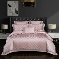 Thumbnail for Luxury European Dark Golden Jacquard Silky Shiny Duvet Cover Set, Egyptian Cotton 1000TC Bedding Set