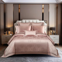 Thumbnail for Luxury European Dark Golden Jacquard Silky Shiny Duvet Cover Set, Egyptian Cotton 1000TC Bedding Set