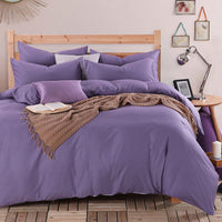 Thumbnail for Nordic Green Turquoise Purple Family Duvet Cover Set, Egyptian Cotton Bedding Set