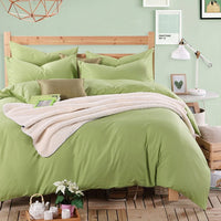 Thumbnail for Nordic Green Turquoise Purple Family Duvet Cover Set, Egyptian Cotton Bedding Set