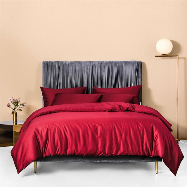 Nordic Purple Green Red Europe Hotel Grade Duvet Cover Set, 500TC Egyptian Cotton Bedding Set