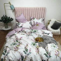 Thumbnail for European Flowers Birds Satin Egyptian Cotton Cozy Bedding Set