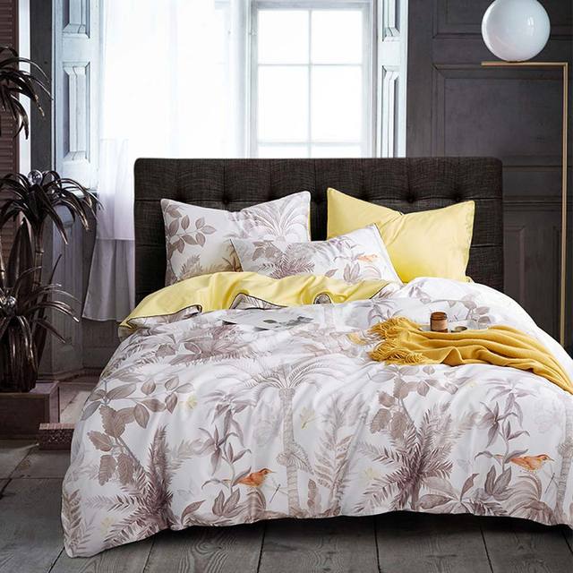 Luxury Oil Painting Flowers Duvet Cover Set, 600TC Cotton Bedding Set