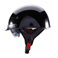 Thumbnail for Black Silver DOT Certification Retro Motorcycle Helmets Half Face Biker Moto