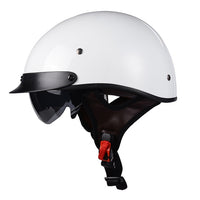 Thumbnail for Black Silver DOT Certification Retro Motorcycle Helmets Half Face Biker Moto