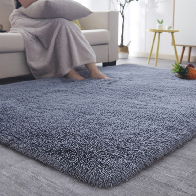 Pink Grey Classic Carpet Shaggy Rugs for Children Soft Mat Living Room
