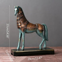 Thumbnail for Strong Horse Statue Glazed Ceramics Warhorse Retro Sculptures and Statues Decorations Gift