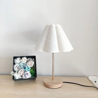 Thumbnail for Korean Wood with White Linen Table Lamp Lighting Bedside Desk