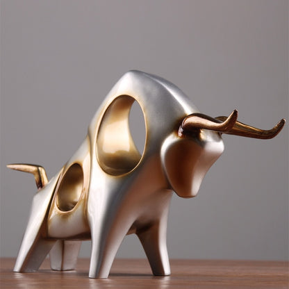 Golden Silver Bull Craft Sculptures and Statues Decor living room