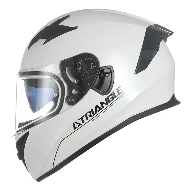 Black White Star Full Face Motorcycle Helmets Clear Visor DOT Approved Moto Sport Out Door