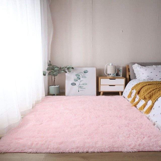 Nordic Grey White Kids Carpet Bedroom Fluffy Rugs Decoration Small Large Living Room