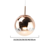 Thumbnail for Modern Rose Gold Glass Ball Pendant Lighting Hanging Lamp Kitchen Decor