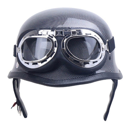 Motorcycle Helmets German Leather Vintage Open Half Face Retro