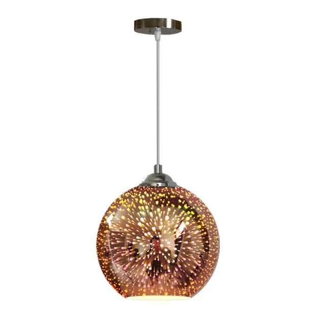 Rose Gold Glass Ceiling Chandelier LED Colorful Lighting Bedroom Lamp Decorative