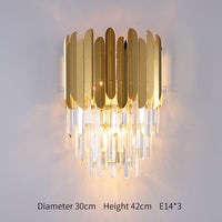 Thumbnail for Vintage Gold Crystal Wall Lamp Indoor Wall Lighting for Bedroom Living Room Decoration