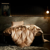 Thumbnail for Premium Black Blue Silky Softest Smooth Family Duvet Cover Set, 600TC Bamboo Fiber Bedding Set