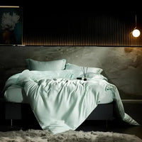 Thumbnail for Black Dark Blue Smooth Premium Duvet Cover Set 600TC Eucalyptus Bamboo Fiber Silk Bedding Set