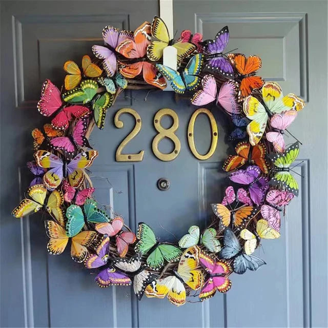 Easter Butterfly Wreath Artificial Flora Summer Spring Decoration