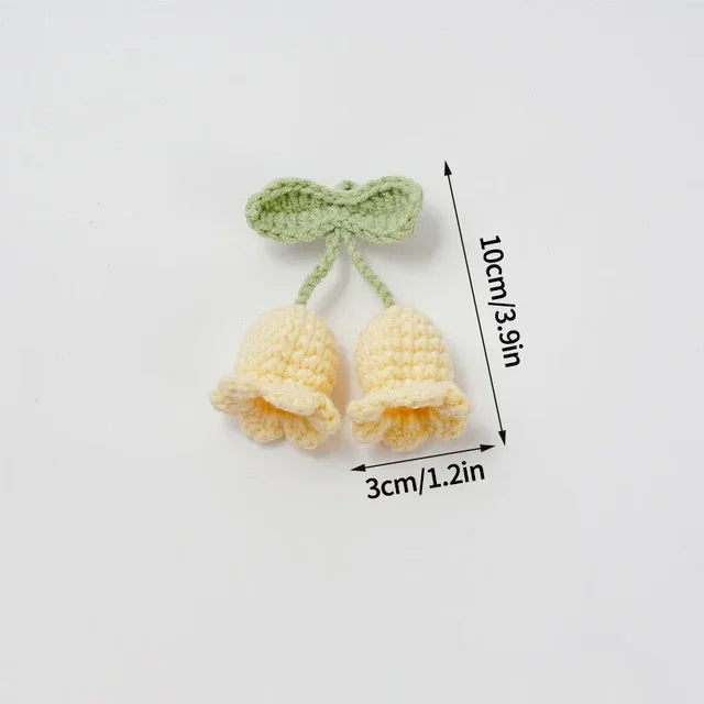 Cute Crochet Flowers keychain Hanging Decoration Wedding Gift Artificial Flora