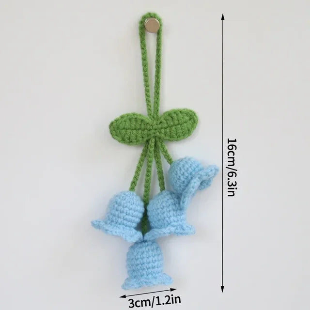 Cute Crochet Flowers keychain Hanging Decoration Wedding Gift Artificial Flora