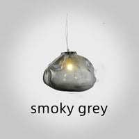 Thumbnail for Premium Clear Smoky Cloud Grey Blown Glass Chandelier Lighting Hanging Lamp Decorative