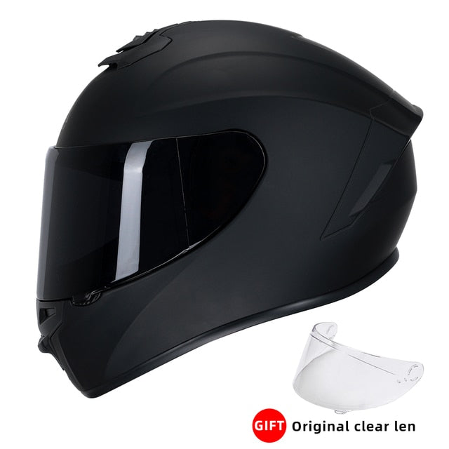 Black White Star Full Face Motorcycle Helmets Clear Visor DOT Approved Moto Sport Out Door