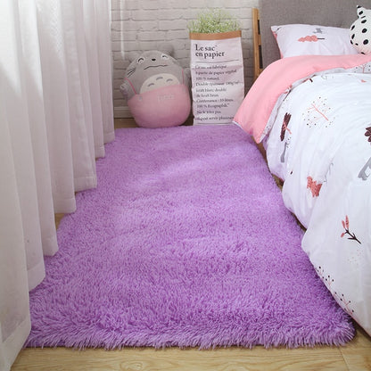 Pink Grey Classic Carpet Shaggy Rugs for Children Soft Mat Living Room