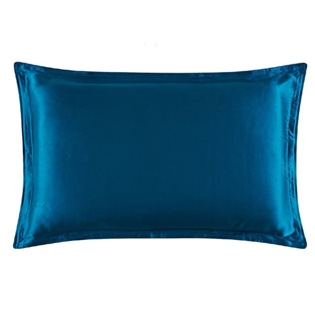 Peacock blue 100% Nature Envelope Silk Pillowcase 1Pcs Standard Queen King Size A21