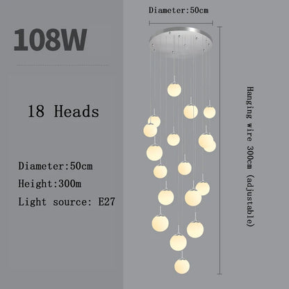 Stairs Lighting Modern Chandelier Loft Living Room Hotel Lobby Decorative