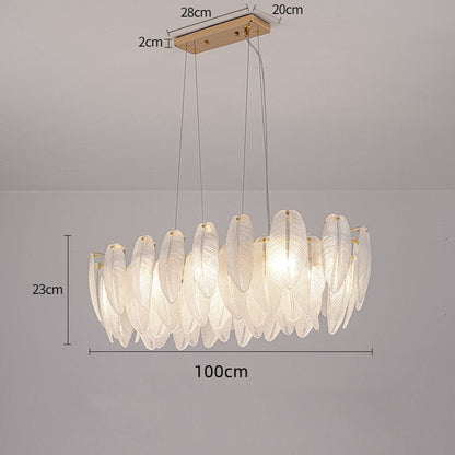 Luxury Feather Glasses Europe LED Lighting Chandeliers for Living Room