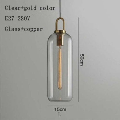 Europe Lighting Led Pendant Smoke Grey Glass Hanging Lamp Bedroom