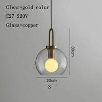 Thumbnail for Europe Lighting Led Pendant Smoke Grey Glass Hanging Lamp Bedroom