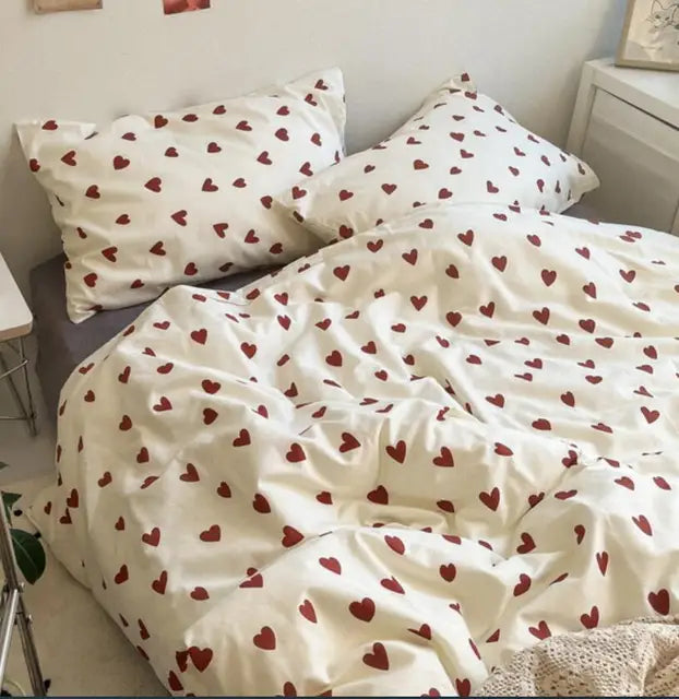 Garden Flower Fashion for Kids Student Soft Polyester Fabric Bedding Set