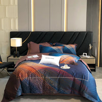 Thumbnail for Premium Flower Digital Printing Luxury Linen Soft Duvet Cover Set, 1000TC Egyptian Cotton Bedding Set